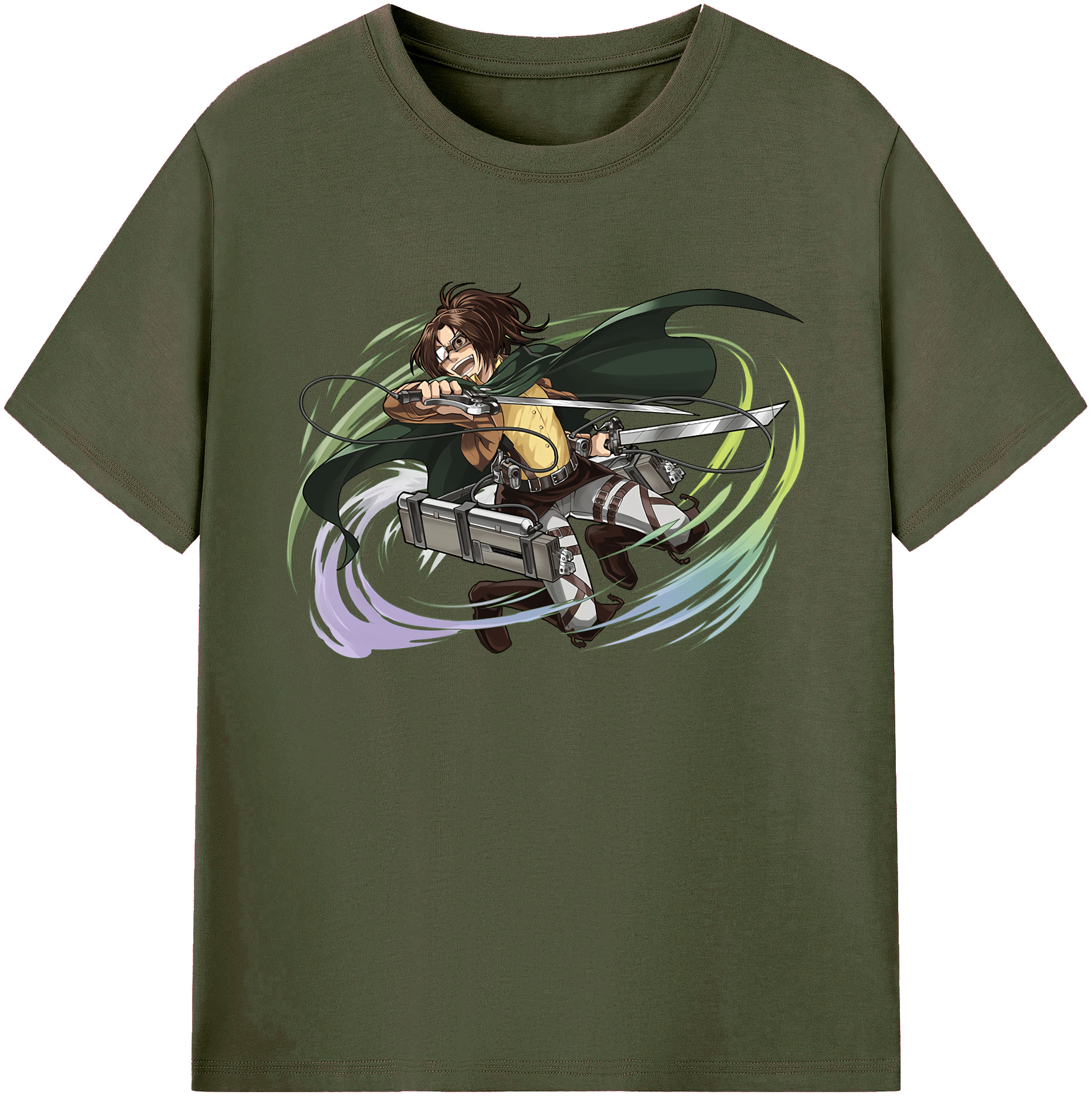（画像用） 進撃の巨人 ハンジ·ゾエ Attack on Titan Hanji Zoe 綿100％ メンズ半袖Tシャツ｜肌触りやわらか＆通気性